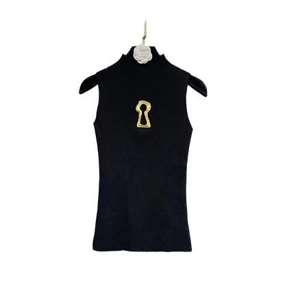 chic tank top with gold detail
