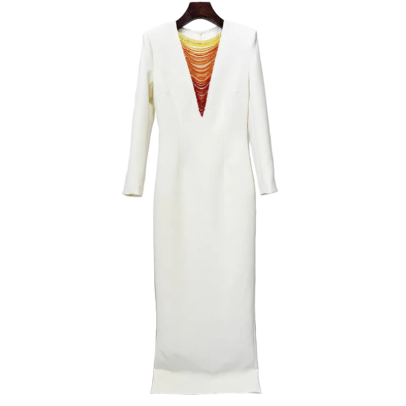 simple elegant cream dress