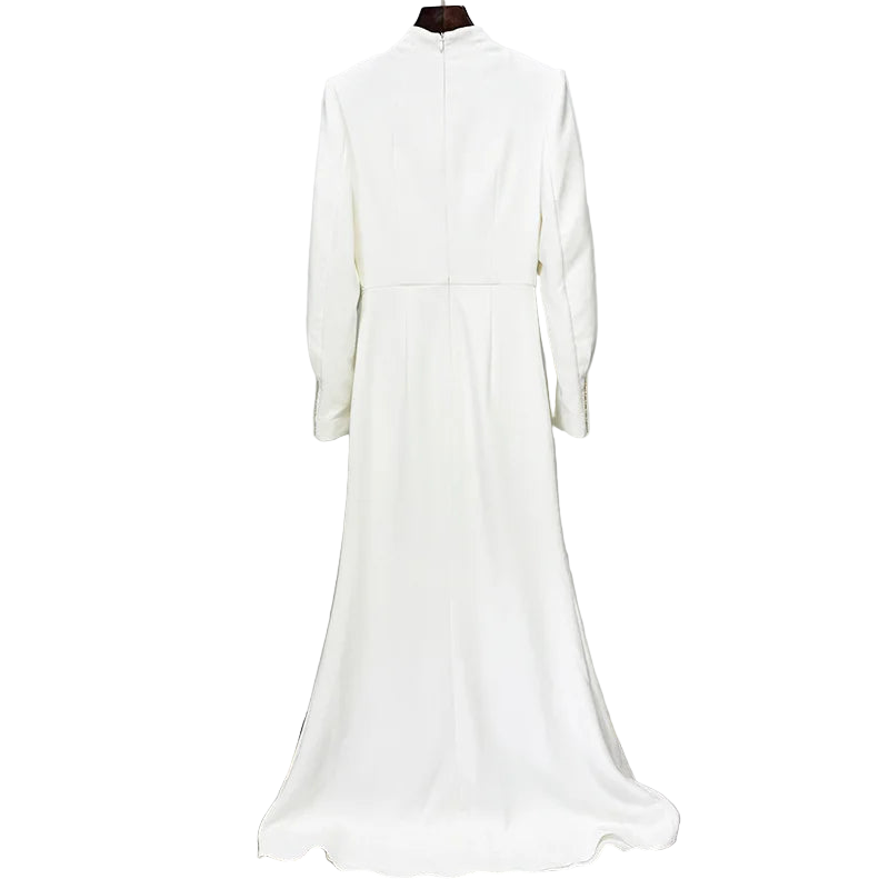 off white elegant cape dress
