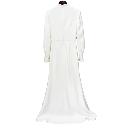 off white elegant cape dress