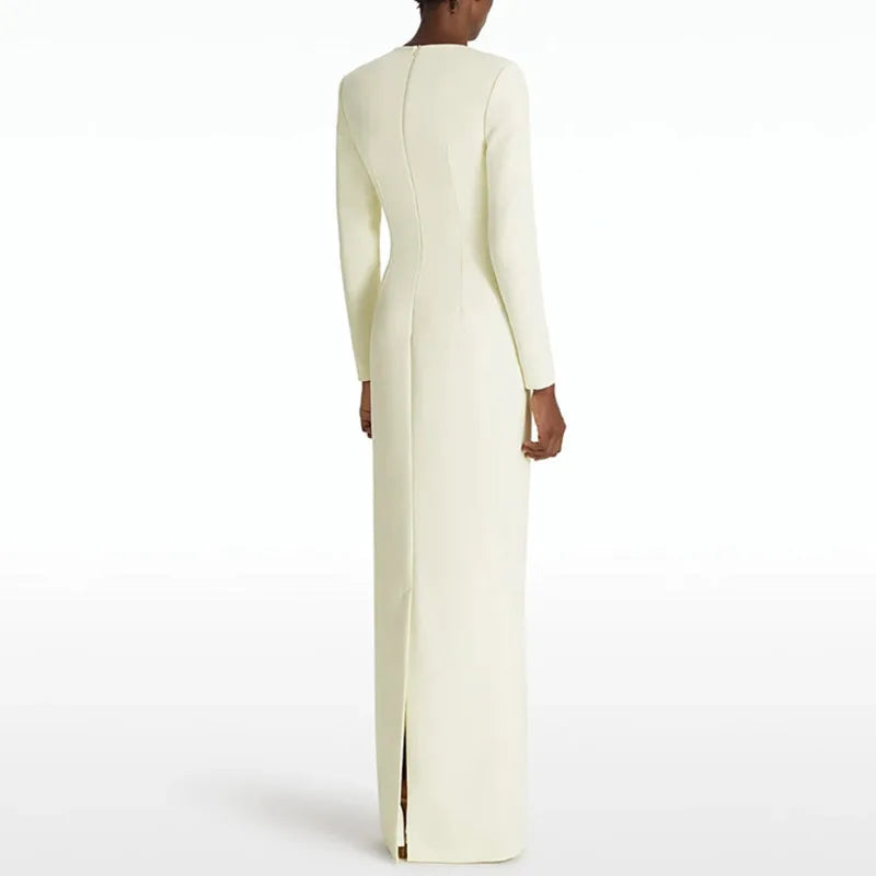simple elegant cream dress