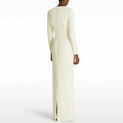simple elegant cream dress