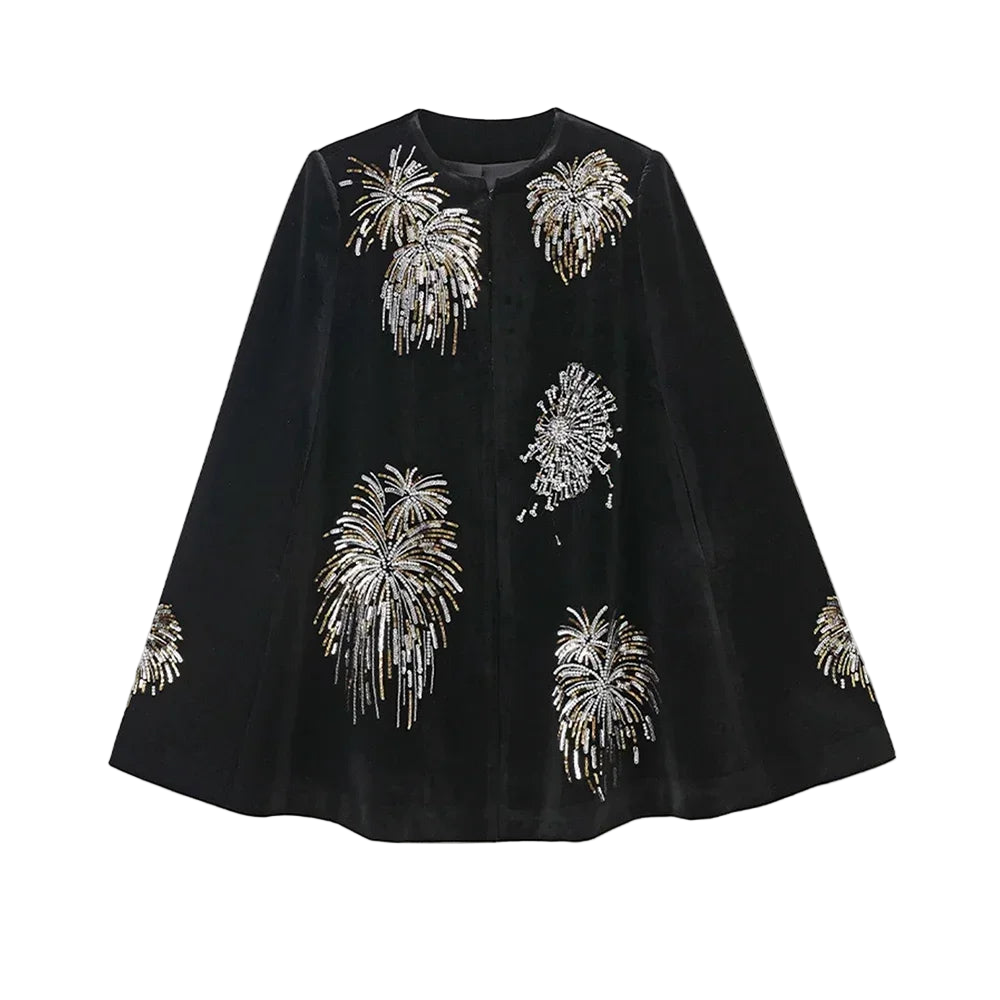 Embroidery velvet Cape