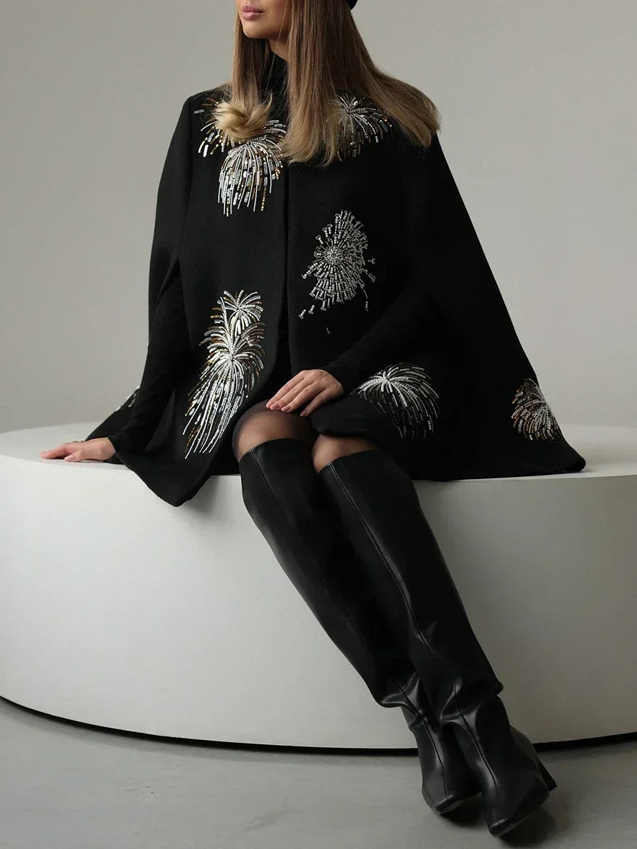 Embroidery velvet Cape
