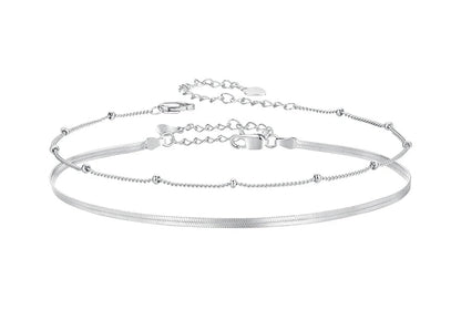 Silver Snake Chain Anklet Bracelet