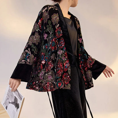 Embroidered velvet jacket